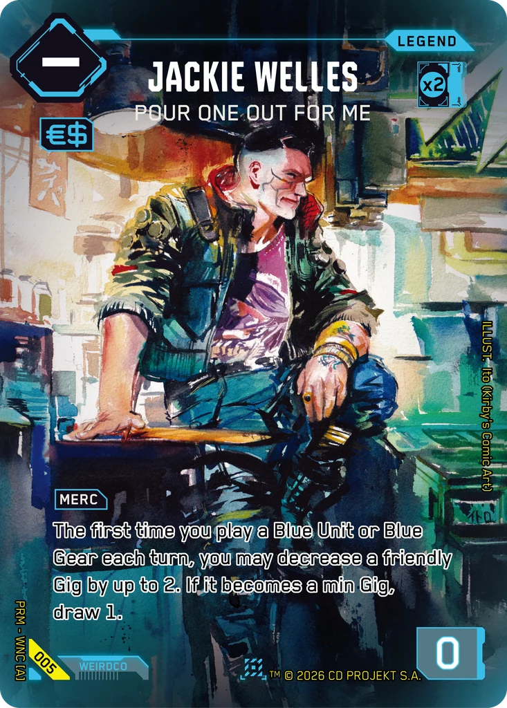 Jackie Welles, Pour One Out For Me 005 Foil Cyberpunk TCG card