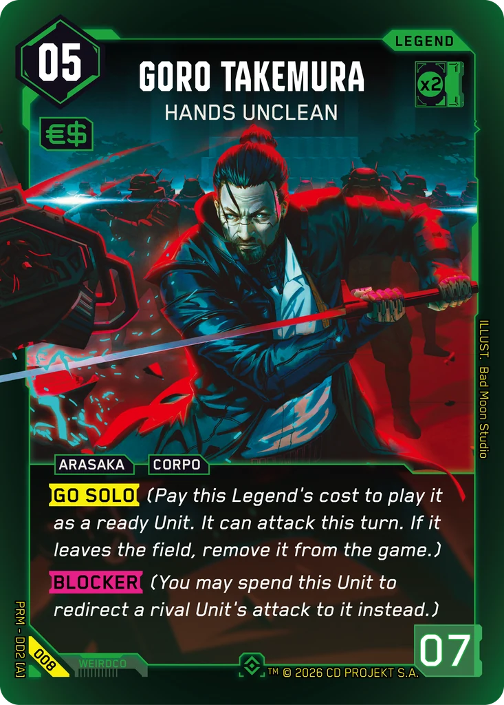 Goro Takemura, Hands Unclean 008 Foil Cyberpunk TCG card
