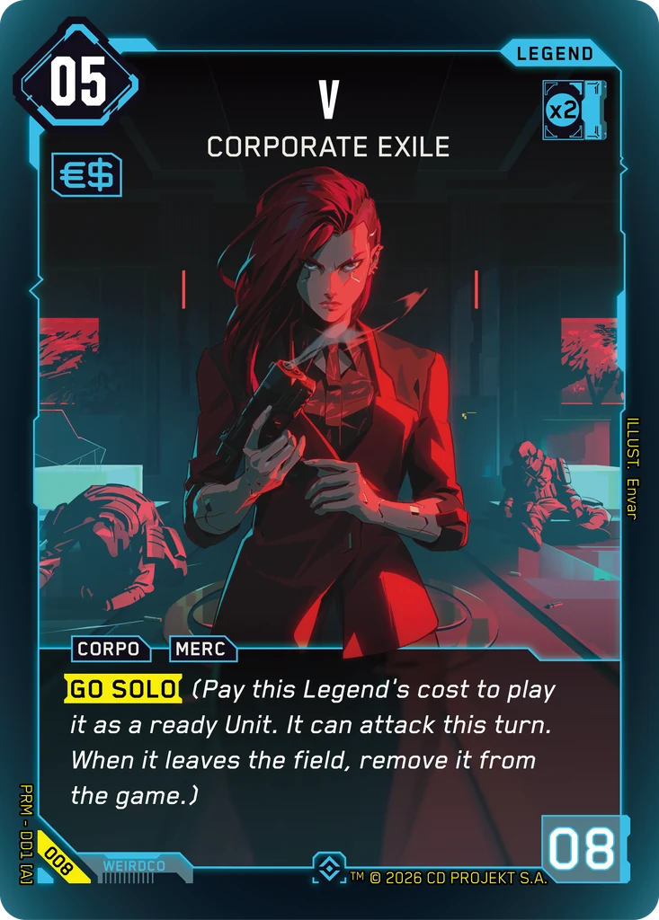 V, Corporate Exile 008 Foil Cyberpunk TCG card