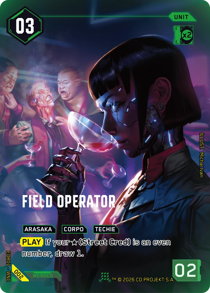 Field Operator 002 Foil Cyberpunk TCG card
