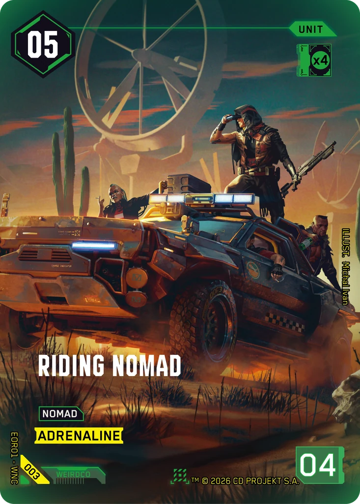 Riding Nomad 003 Foil Cyberpunk TCG card