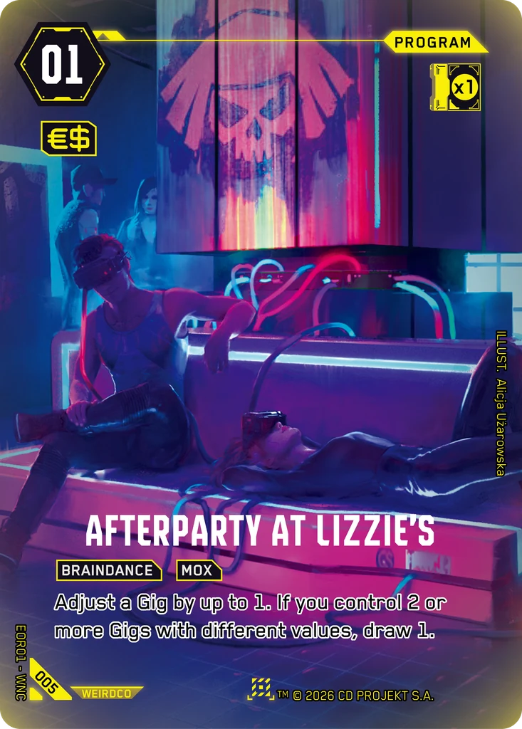 Afterparty at Lizzie's 005 Foil Cyberpunk TCG card