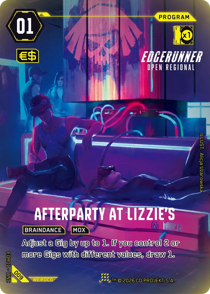 Afterparty at Lizzie's 009 Foil Cyberpunk TCG card