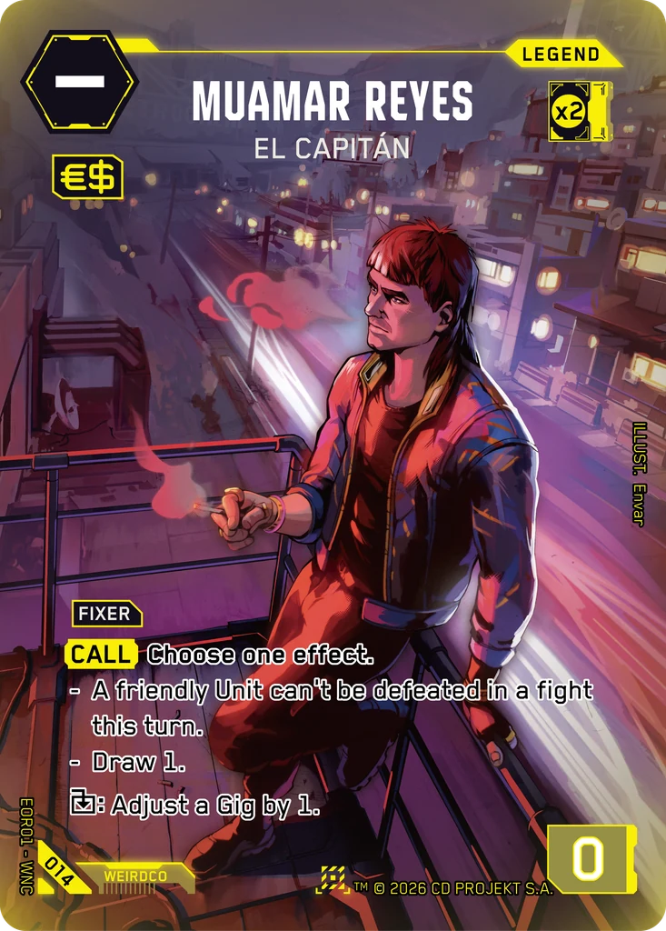 Muamar Reyes, El Capitán 014 Foil Cyberpunk TCG card