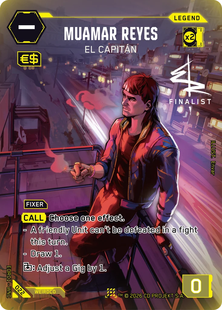 Muamar Reyes, El Capitán 022 Foil Cyberpunk TCG card