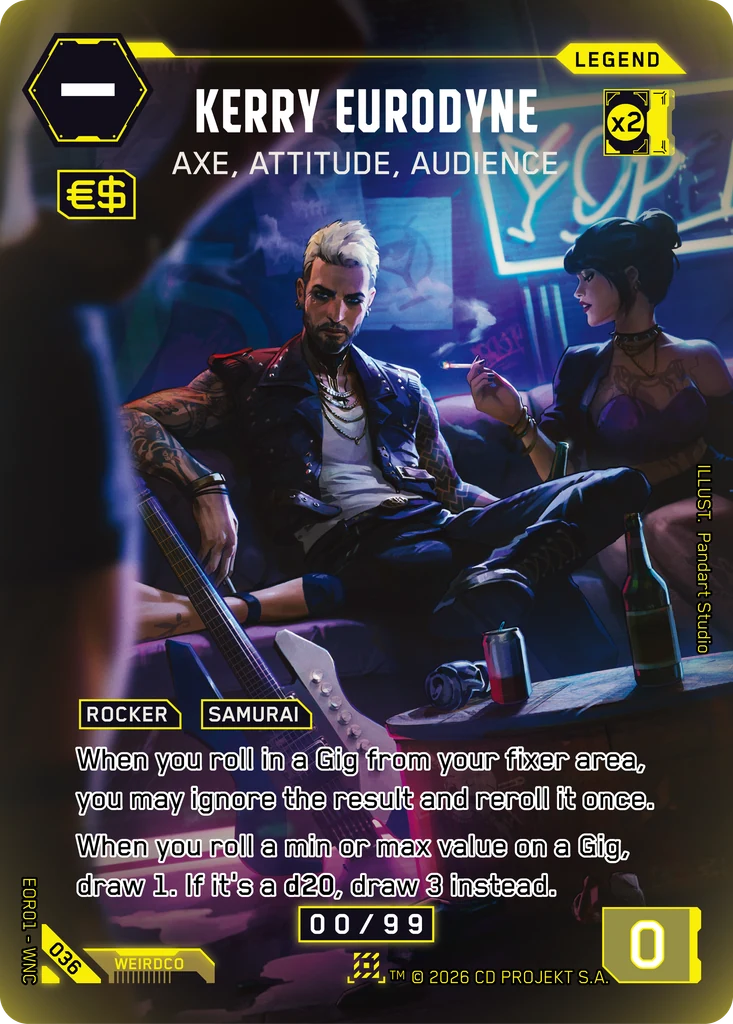 Kerry Eurodyne, Axe, Attitude, Audience 036 Foil Cyberpunk TCG card