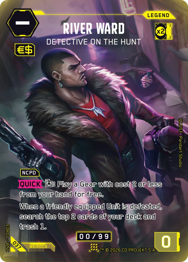 River Ward, Detective on the Hunt 037 Foil Cyberpunk TCG card