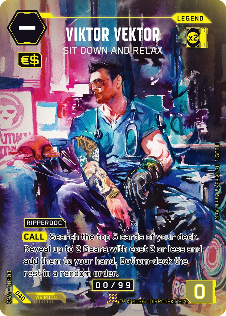 Viktor Vektor, Sit Down and Relax 040 Foil Cyberpunk TCG card