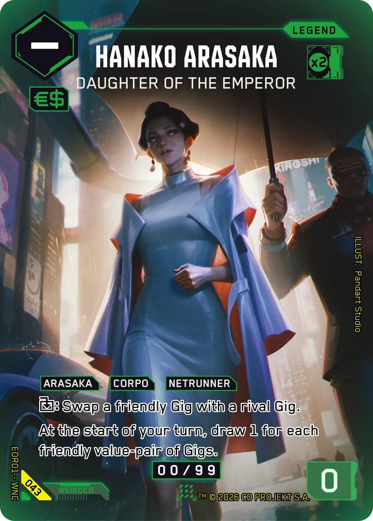 Hanako Arasaka, Daughter of the Emperor 043 Foil Cyberpunk TCG card