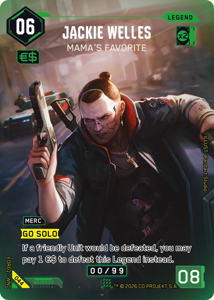 Jackie Welles, Mama's Favorite 044 Foil Cyberpunk TCG card
