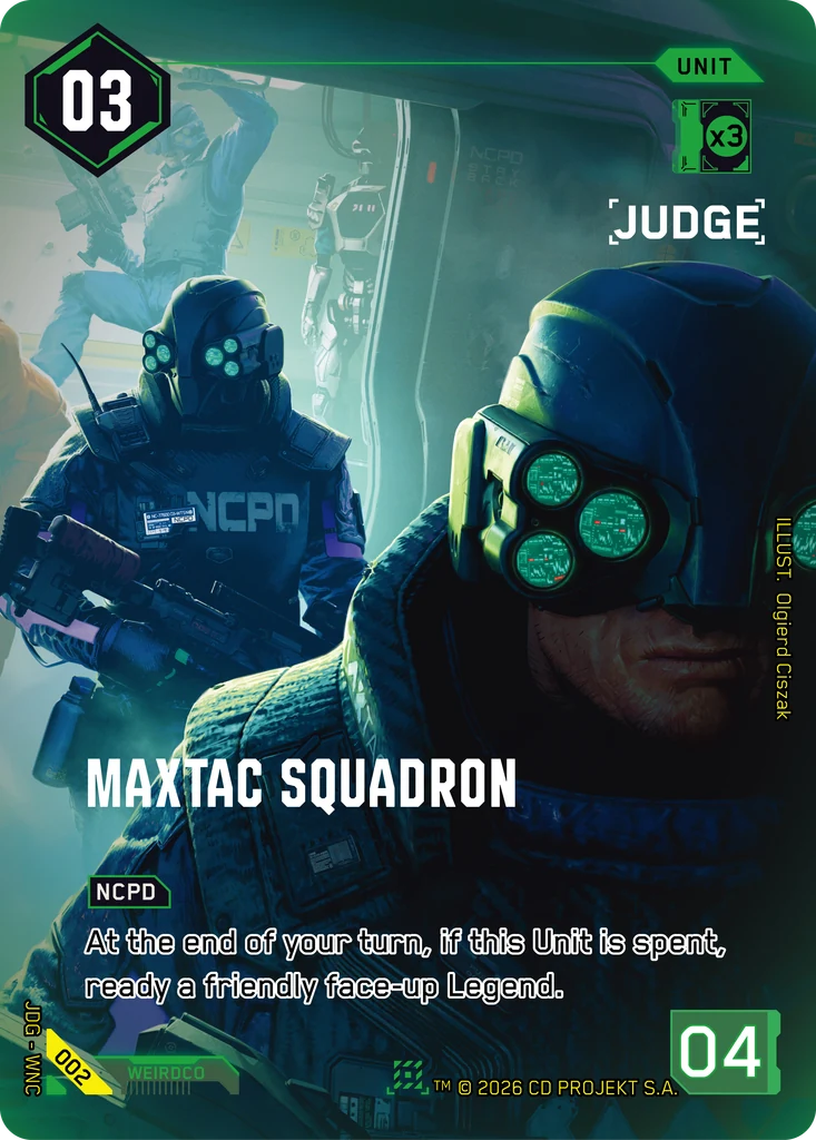 MaxTac Squadron 002 Foil Cyberpunk TCG card