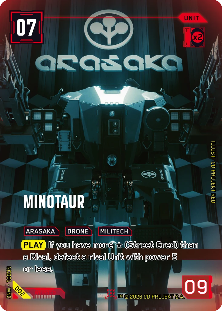 Minotaur 002 Foil Cyberpunk TCG card
