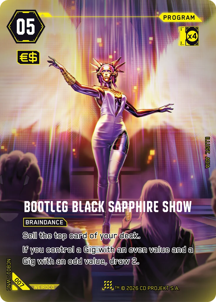 Bootleg Black Sapphire Show 007 Foil Cyberpunk TCG card