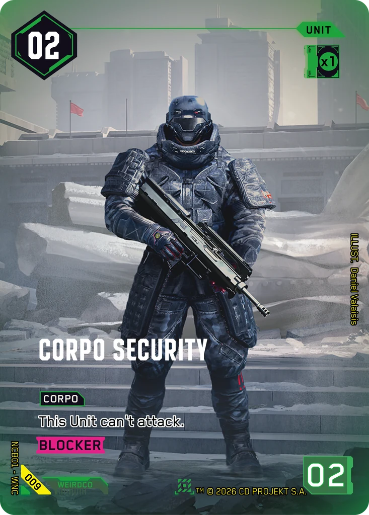 Corpo Security 009 Foil Cyberpunk TCG card