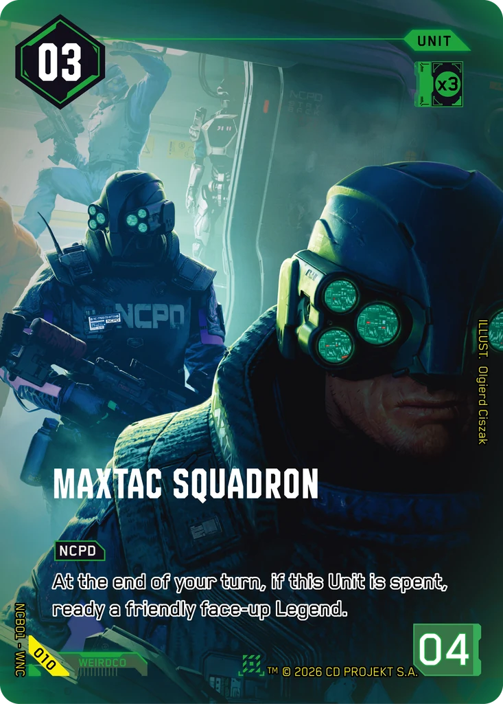 MaxTac Squadron 010 Foil Cyberpunk TCG card