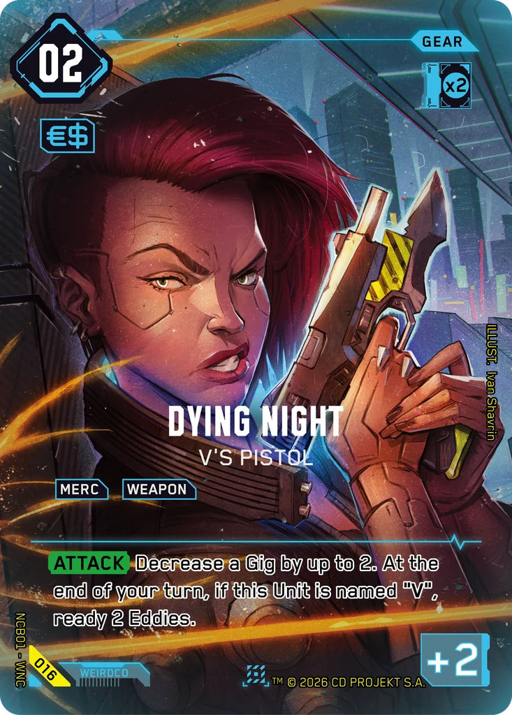 Dying Night, V's Pistol 016 Foil Cyberpunk TCG card