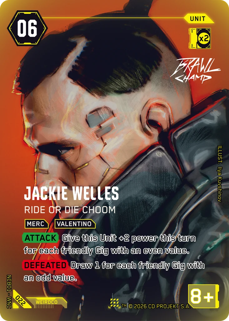 Jackie Welles, Ride or Die Choom 022 Foil Cyberpunk TCG card