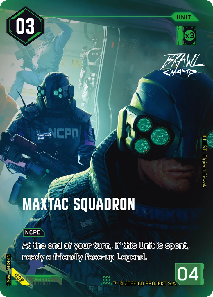 MaxTac Squadron 028 Foil Cyberpunk TCG card