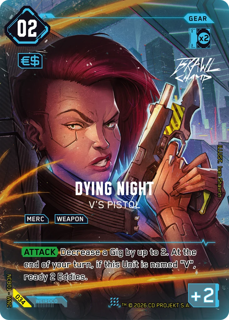 Dying Night, V's Pistol 034 Foil Cyberpunk TCG card