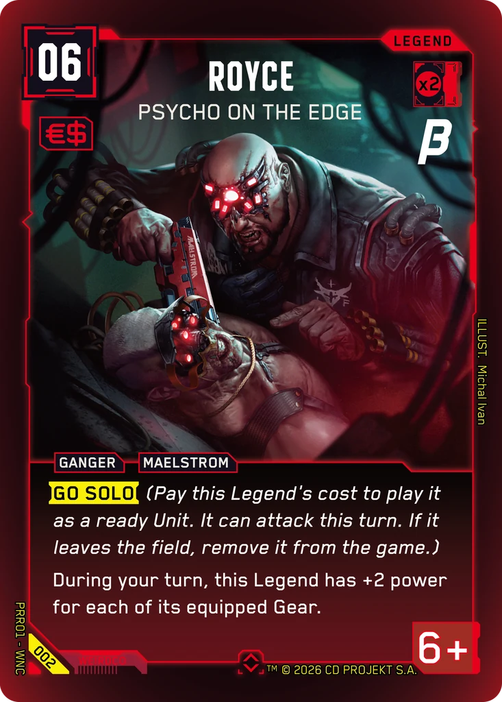 Royce, Psycho on the Edge 002 Foil Cyberpunk TCG card