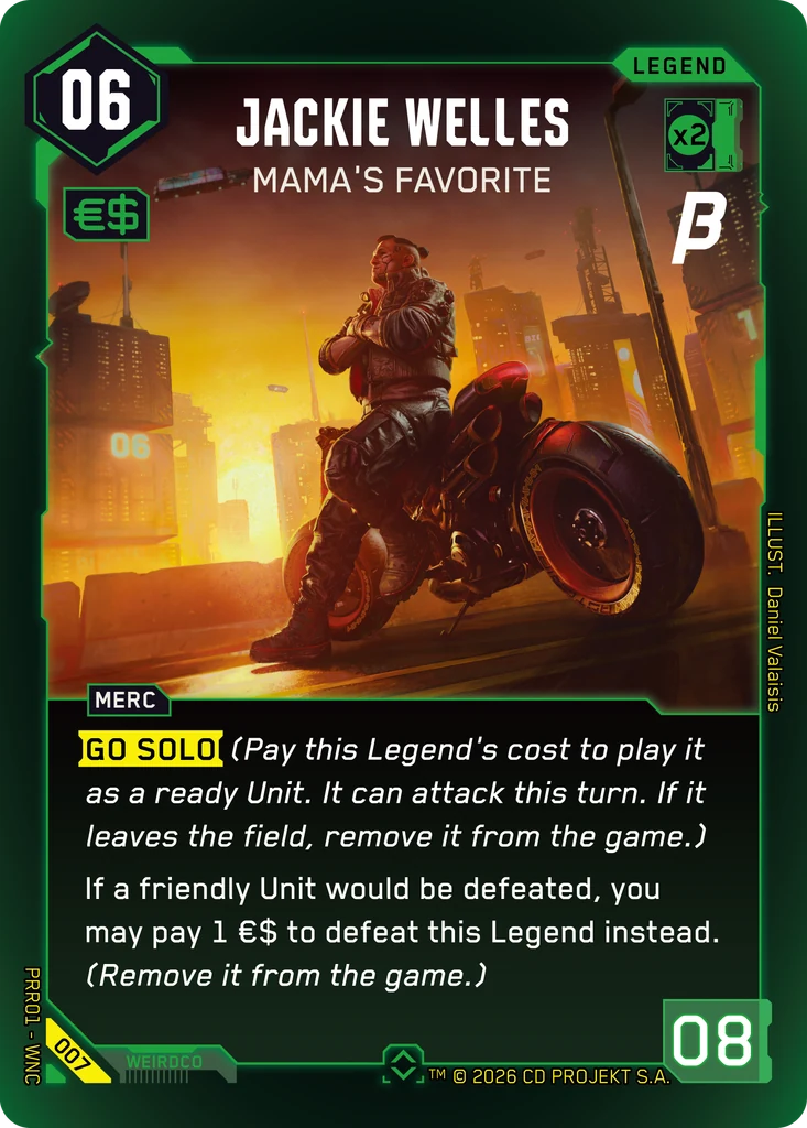 Jackie Welles, Mama's Favorite 007 Foil Cyberpunk TCG card