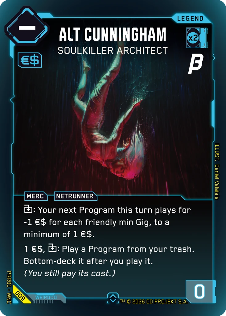 Alt Cunningham, Soulkiller Architect 009 Foil Cyberpunk TCG card