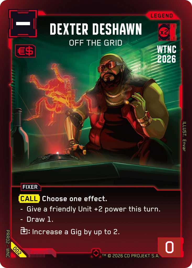 Dexter DeShawn, Off the Grid 002 Foil Cyberpunk TCG card