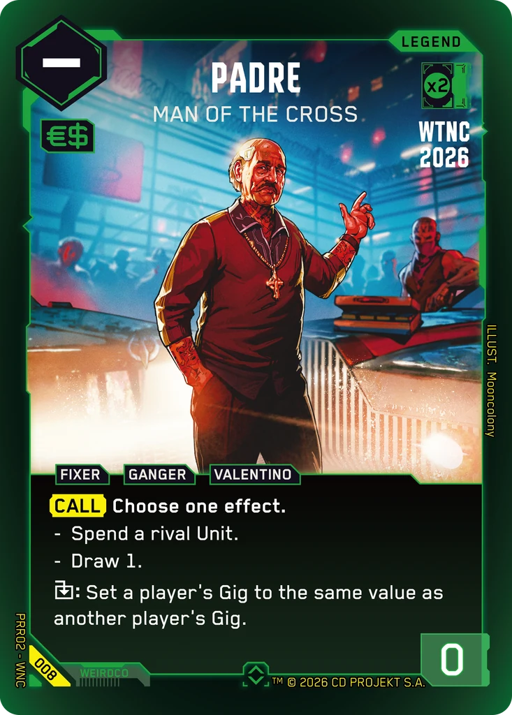 Padre, Man of the Cross 008 Foil Cyberpunk TCG card