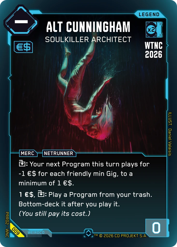 Alt Cunningham, Soulkiller Architect 009 Foil Cyberpunk TCG card