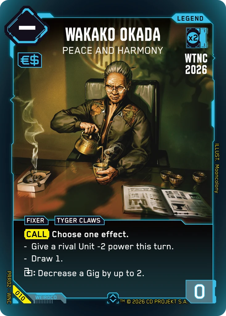 Wakako Okada, Peace and Harmony 010 Foil Cyberpunk TCG card