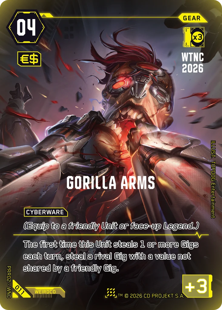 Gorilla Arms 011 Foil Cyberpunk TCG card