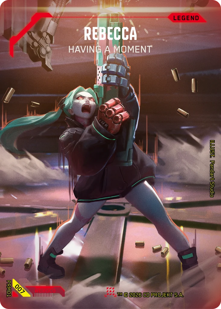 Rebecca, Having a Moment 007 Foil Cyberpunk TCG card
