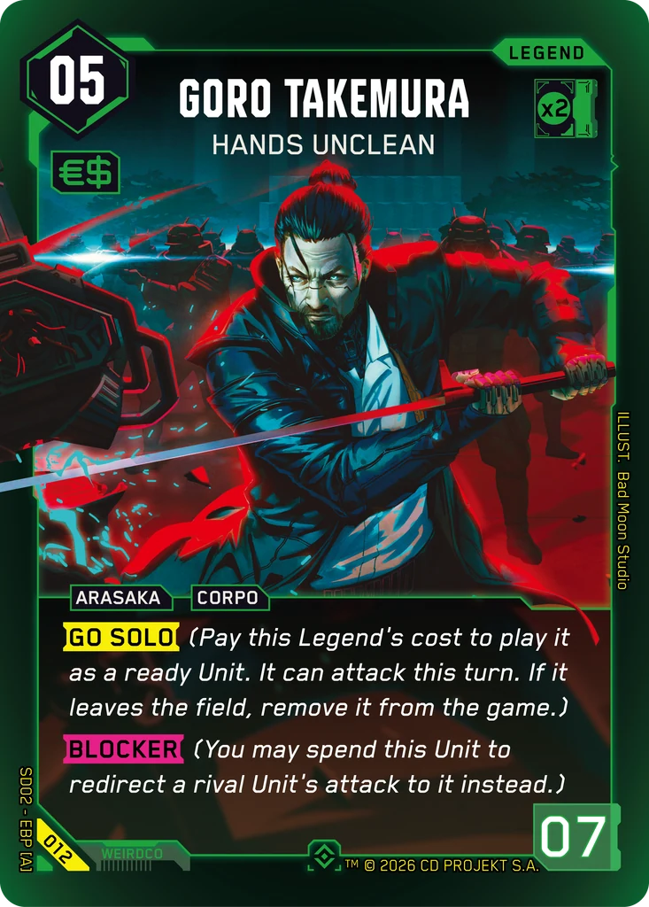 Goro Takemura, Hands Unclean 012 Foil Cyberpunk TCG card