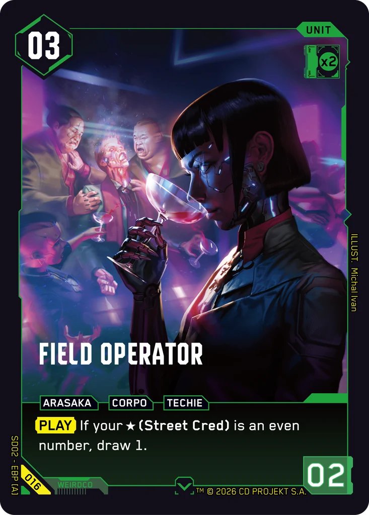 Field Operator 016 Normal Cyberpunk TCG card