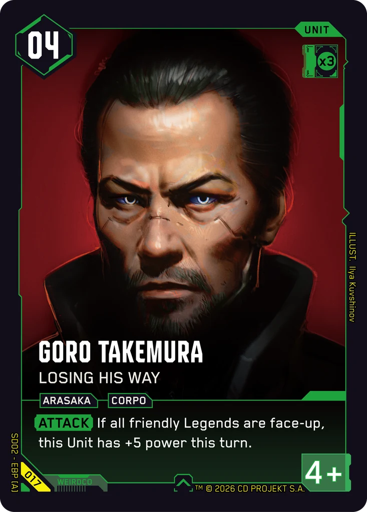 Goro Takemura, Losing His Way 017 Normal Cyberpunk TCG card