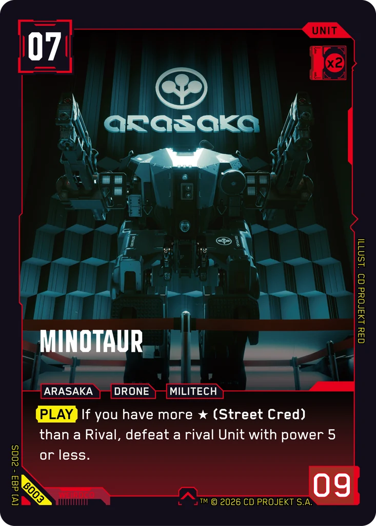 Minotaur β003 Normal Cyberpunk TCG card