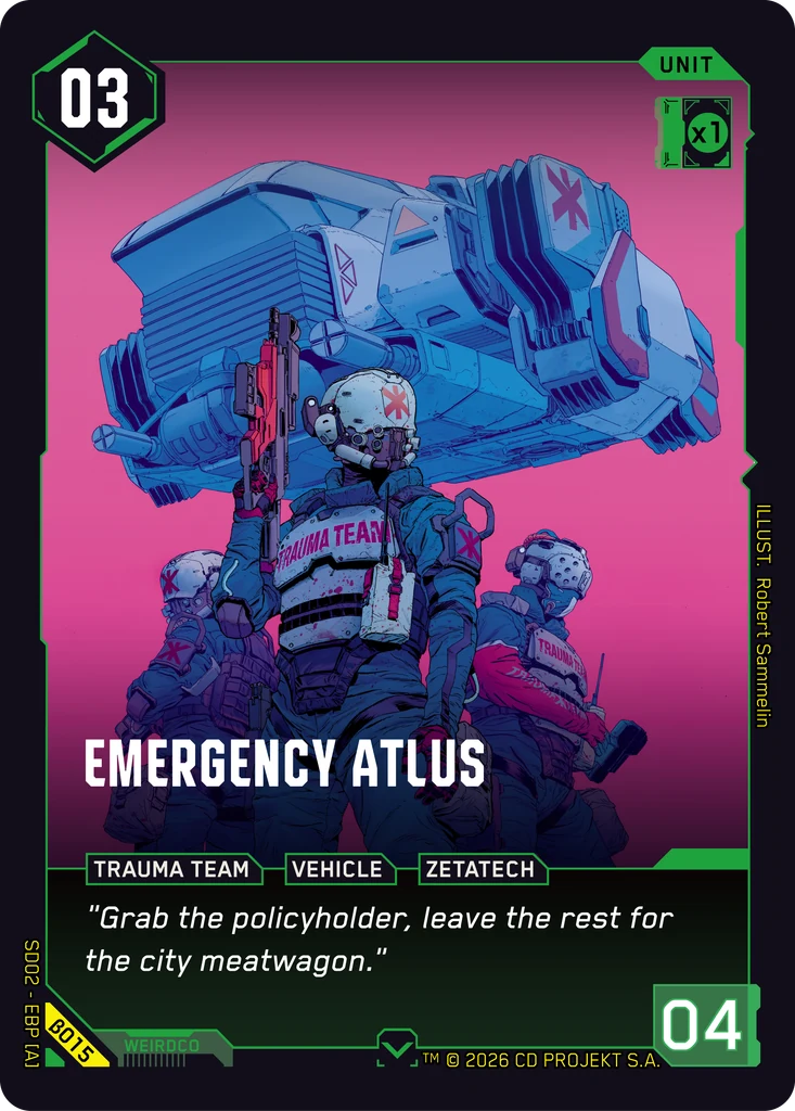 Emergency Atlus β015 Normal Cyberpunk TCG card