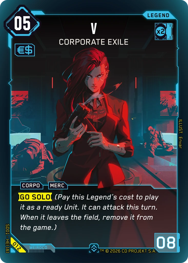 V, Corporate Exile 012 Foil Cyberpunk TCG card