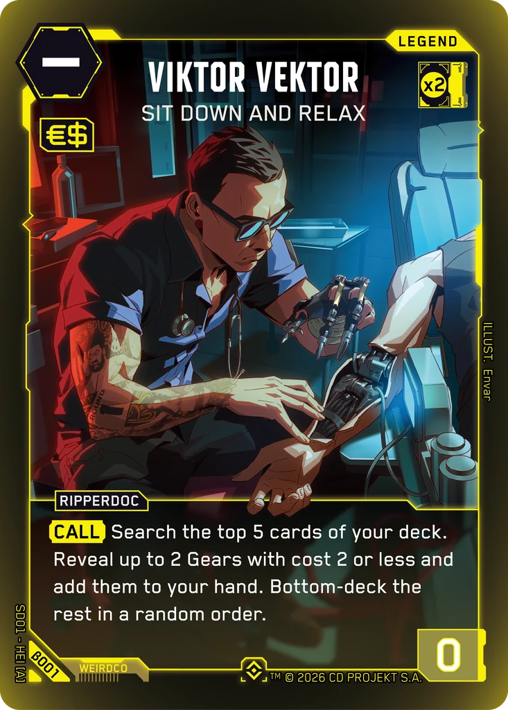 Viktor Vektor, Sit Down and Relax β001 Foil Cyberpunk TCG card