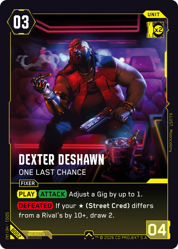 Dexter DeShawn, One Last Chance β002 Normal Cyberpunk TCG card