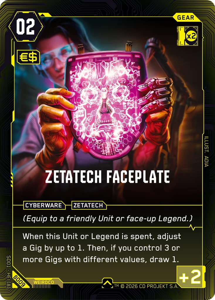 Zetatech Faceplate β009 Normal Cyberpunk TCG card