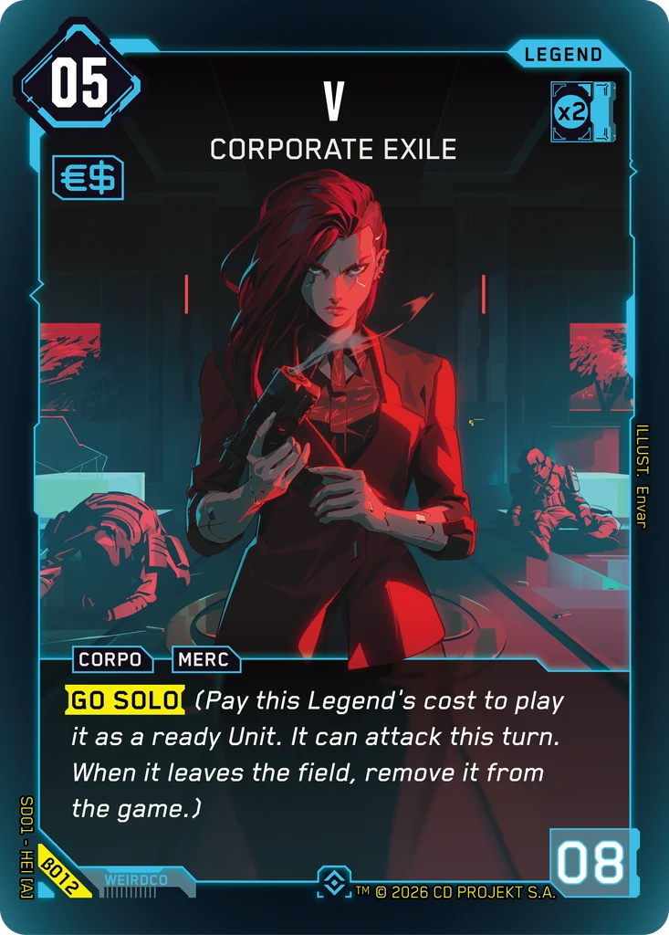 V, Corporate Exile β012 Foil Cyberpunk TCG card