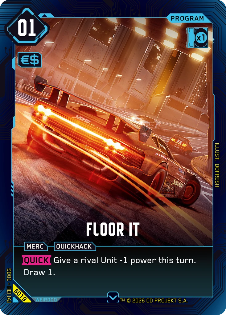 Floor It β019 Normal Cyberpunk TCG card