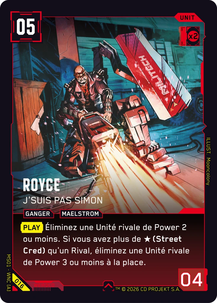 Royce, Don't Call Me Simon 016 Normal Cyberpunk TCG card