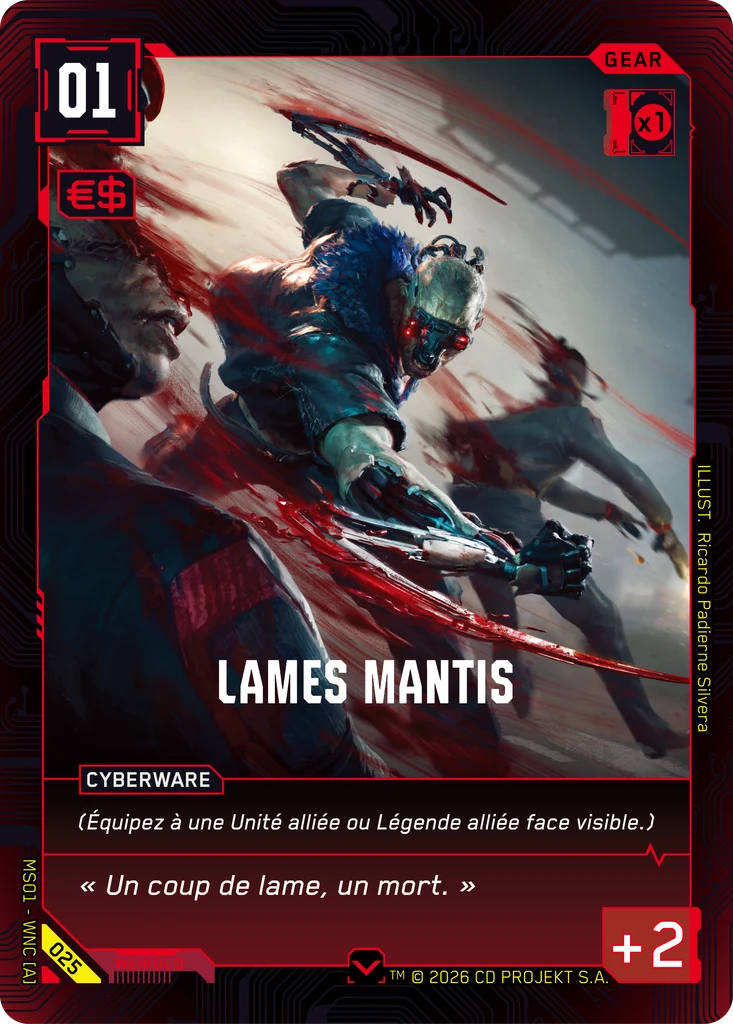 Mantis Blades 025 Normal Cyberpunk TCG card