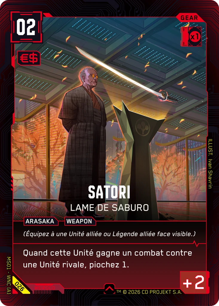Satori, Sword of Saburo 026 Normal Cyberpunk TCG card