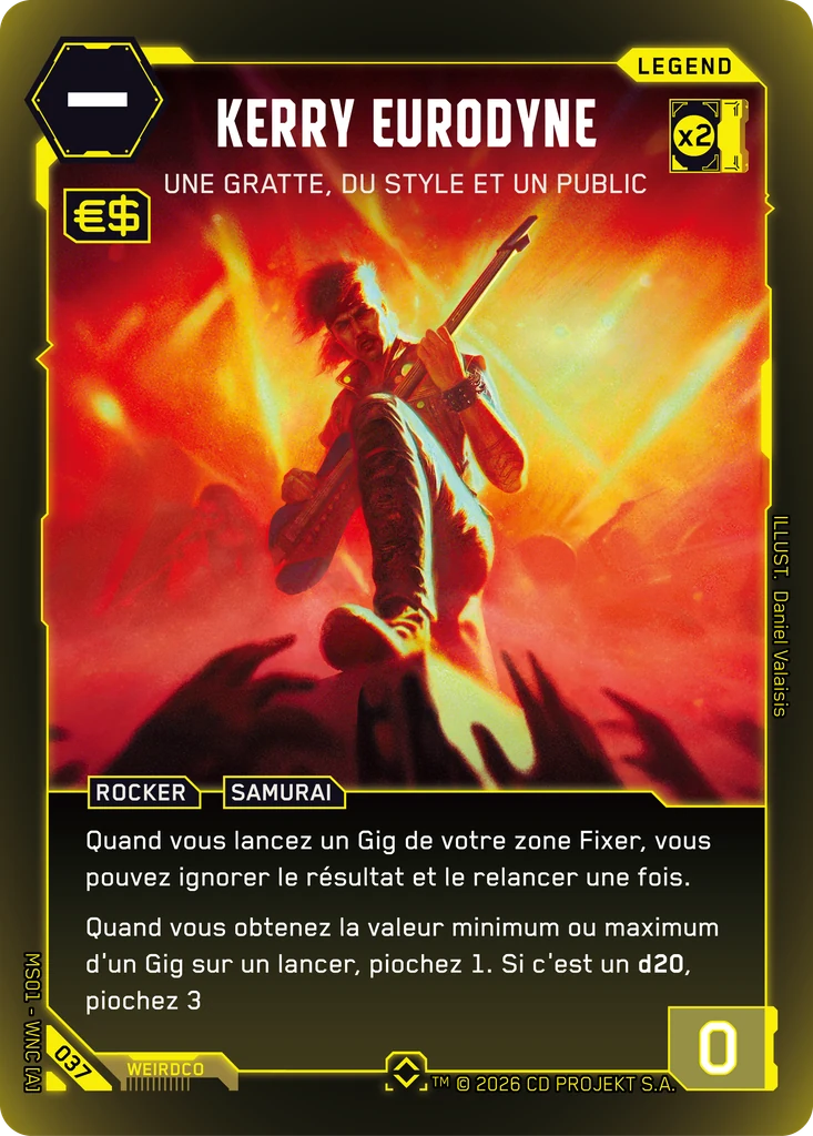 Kerry Eurodyne, Axe, Attitude, Audience 037 Foil Cyberpunk TCG card