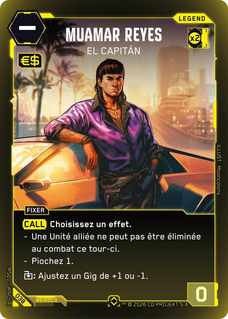 Muamar Reyes, El Capitán 038 Foil Cyberpunk TCG card