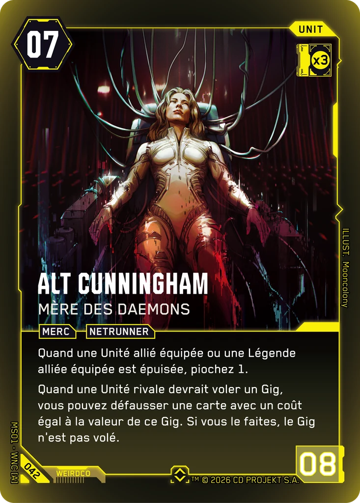 Alt Cunningham, Mother of Daemons 042 Foil Cyberpunk TCG card