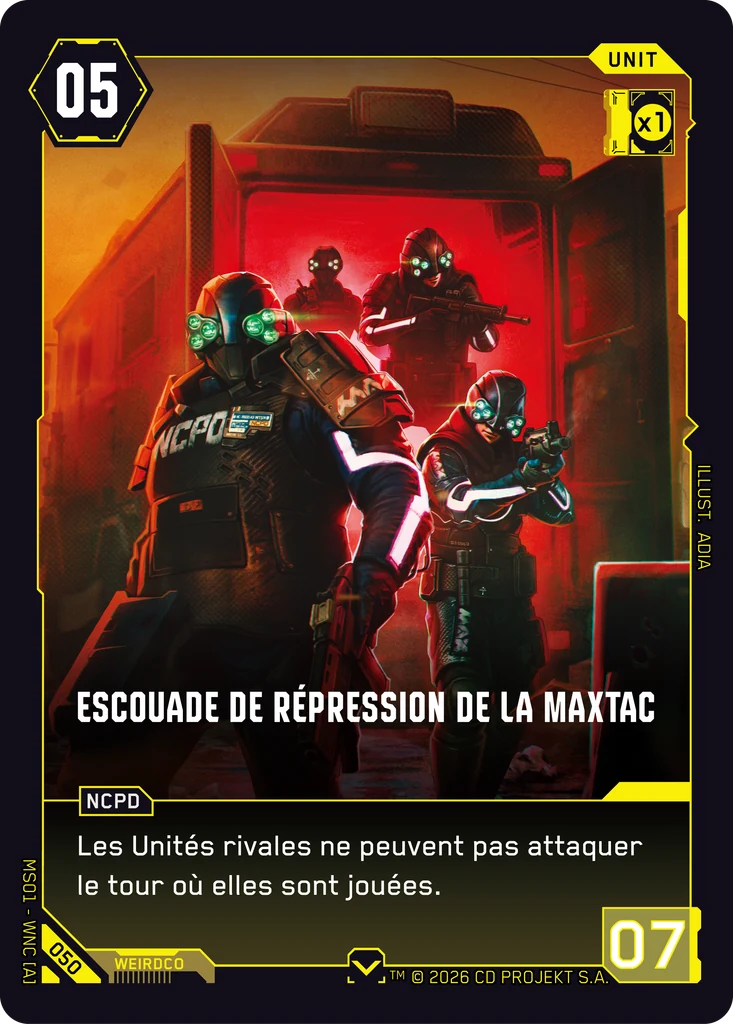 MaxTac Suppression Team 050 Normal Cyberpunk TCG card